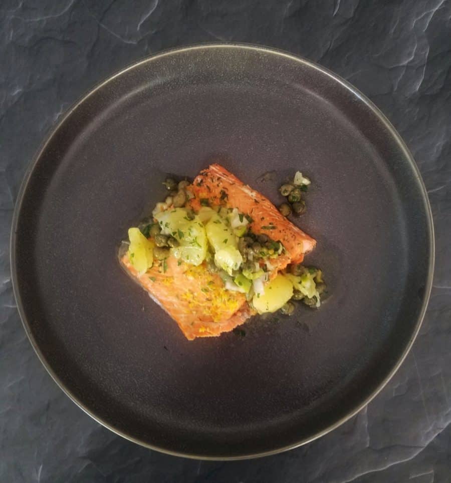 Sunday Dinner – Roasted Salmon, Meyer Lemon Relish