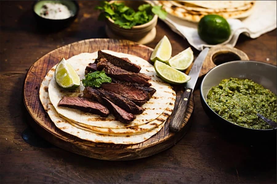 Chile-Spiced Rib-Eye Steak Tacos