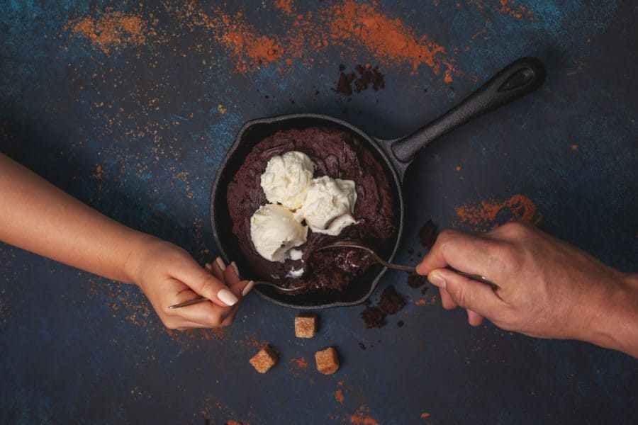Sunday Dessert: Skillet Brownies & Vanilla Ice Cream